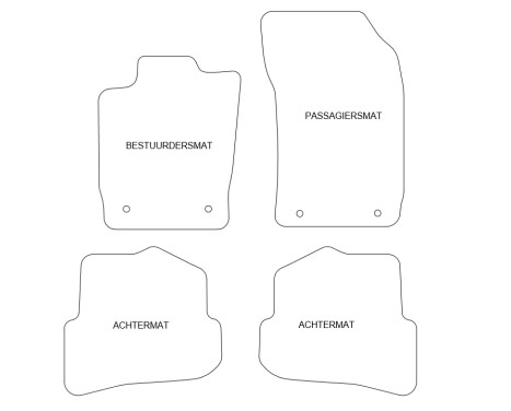 Bilmattor i velour passar till Audi A1 2010- 4 delar, bild 2