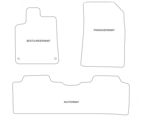 Bilmattor i velour passar till Citroën C5 2002- 3 delar, bild 2