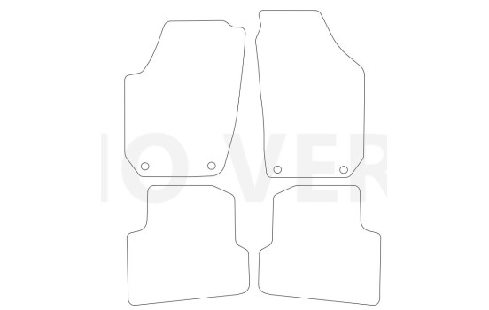 Bilmattor i velour passar till Skoda Fabia 2007-2013, 4 delar, bild 2