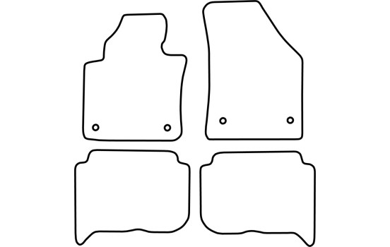 Bilmattor i velour passar till VW Touran 2007- 4 delar, bild 2