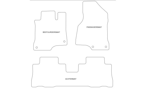 Bilmattor lämpliga för Chevrolet Captiva 2006- 3-delade, bild 4