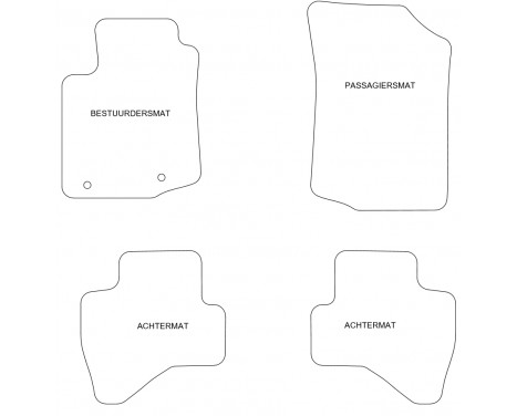 Bilmattor lämpliga för Citroën C1 2014- 4-delade, bild 4