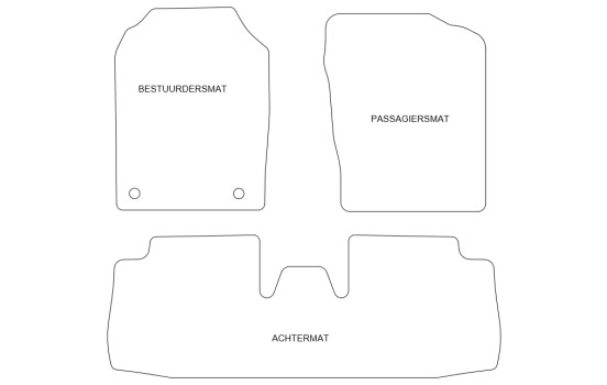 Bilmattor lämpliga för Daihatsu Cuore L276 2007- 3-delade, bild 2