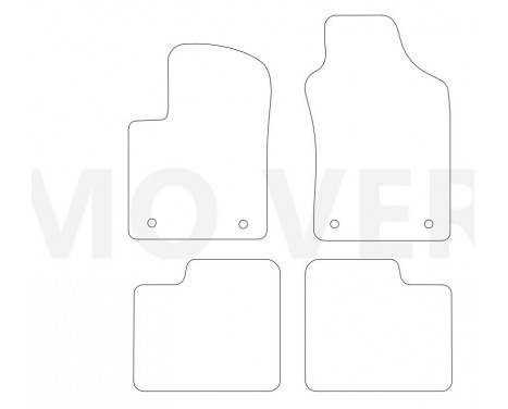 Bilmattor lämpliga för Fiat 500 (cabriolet) 2015- 4-delade, bild 2