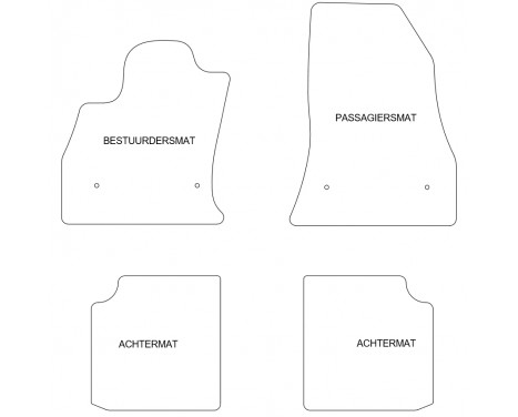 Bilmattor lämpliga för Fiat 500L 2013- 4-delade, bild 4