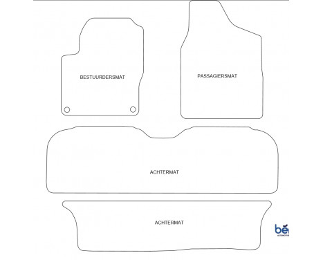 Bilmattor lämpliga för Ford Galaxy 1997-2000 liten modell 4-d, bild 2