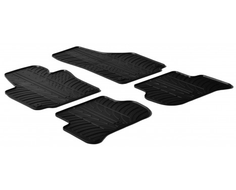 Gummimattor lämplig för Skoda Yeti 2009-2013 (T-Design 4-delad + monteringsklämmor)