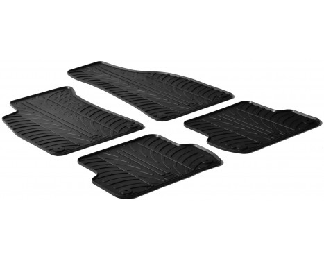 Gummimattor lämpliga för Audi A4 8E 2001-2008 / Seat Exeo (T-Design 4-delad + monteringsklämmor)