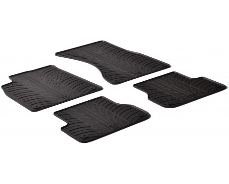 Gummimattor lämpliga för Audi A7 2010- / A6 2011- (T-Design 4-delad + monteringsklämmor)