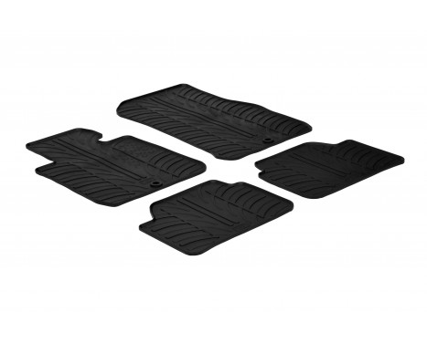 Gummimattor lämpliga för BMW 1-serie F20 2011- (T-Design 4-delad + monteringsklämmor)