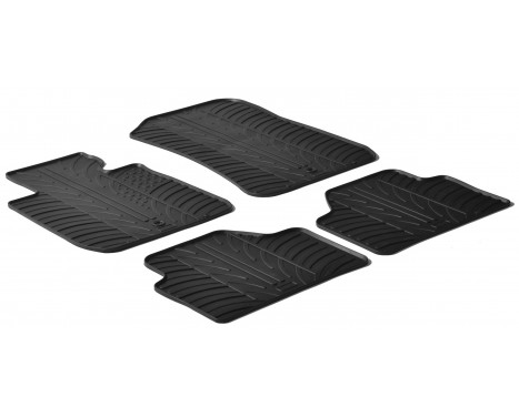 Gummimattor lämpliga för BMW X1 2009-2015 (T-Design 4-delad + monteringsklämmor)