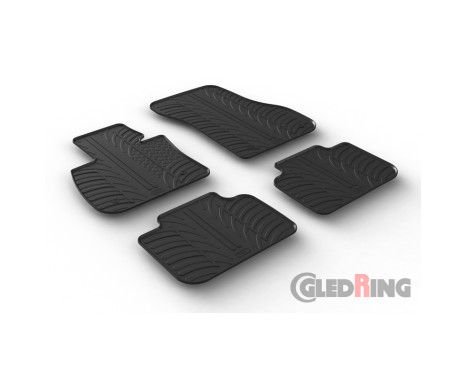 Gummimattor lämpliga för BMW X1 F48 2015- (T-Design 4-delad + monteringsklämmor), bild 2