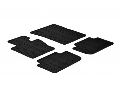 Gummimattor lämpliga för BMW X3 2004-2010 (T-Design 4-delad + monteringsklämmor)