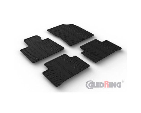 Gummimattor lämpliga för Kia Sorento IV (MQ4) 2020- (T-Design 4-delad + monteringsklämmor), bild 2