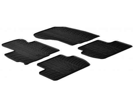 Gummimattor lämpliga för Mitsubishi Outlander 2010- (T-Design 4-delad + monteringsklämmor)
