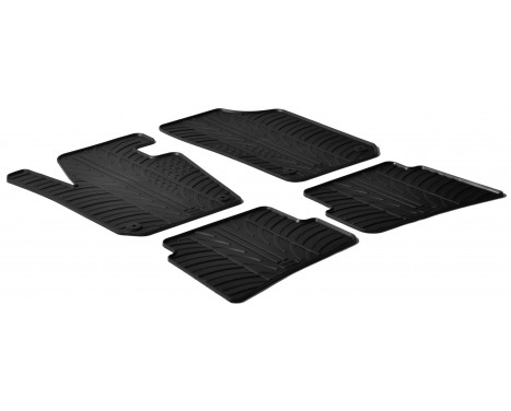 Gummimattor lämpliga för Seat Ibiza 6J 2008- (T-Design 4-delad + monteringsklämmor)