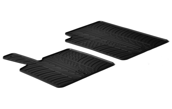 Gummimattor lämpliga för Smart ForTwo 2006-2014 (T-Design 2-delat + monteringsklämmor)