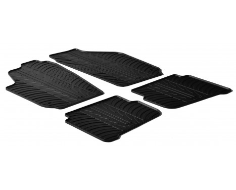 Gummimattor lämpliga för Volkswagen Polo 9N/9N2 2001-2009 (T-Design 4-delad)