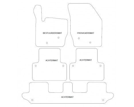 Velour Bilmattor för Volvo XC90 2003- 7-SEATER. 5 delar, bild 2