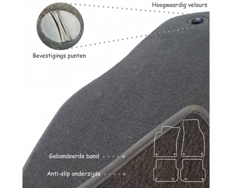Velour bilmattor lämplig för Audi A6 2004-2010 4-delad, bild 2