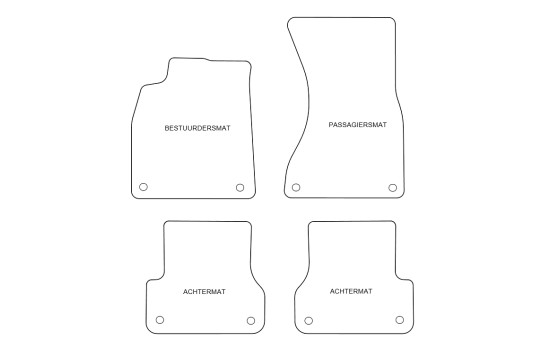 Velour bilmattor lämplig för Audi A6 2011- 4-delad, bild 2