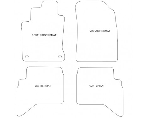 Velour bilmattor lämpliga för Daihatsu Terios 2006-4-delad, bild 2