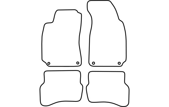 Velours bilmattor lämplig för VW Passat B5 1996-2005 4-deli, bild 2