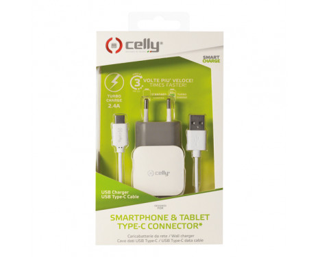 Celly hemladdare USB-C 2.4A Vit, bild 2