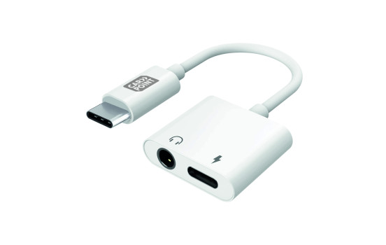 Carpoint 2-i-1-adapter USB-C > AUX och USB-C