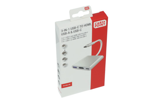 Carpoint 3-i-1-adapter USB-C > HDMI / USB-A / USB-C, bild 3