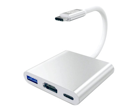 Carpoint 3-i-1-adapter USB-C > HDMI / USB-A / USB-C, bild 4