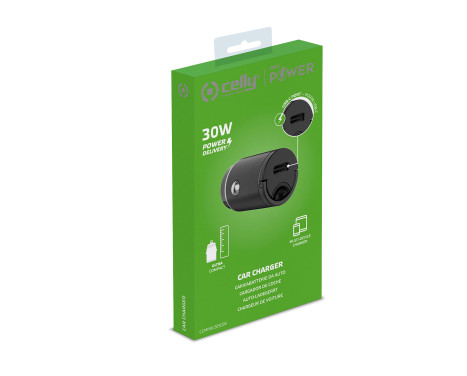 Celly Mini Billaddare USB-C 30W Strömförsörjning