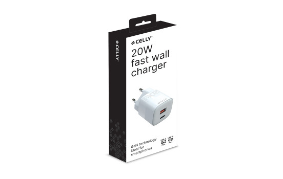 Celly reseladdare USB/USB-C 20W vit, bild 3
