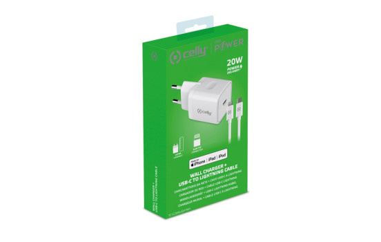 Celly Snabbladdare hemma 20W USB-C-kabel