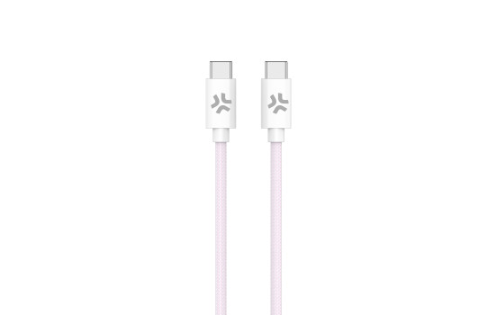 Celly USB-C > USB-C bomullsflätad kabel 1,5 meter Rosa, bild 2