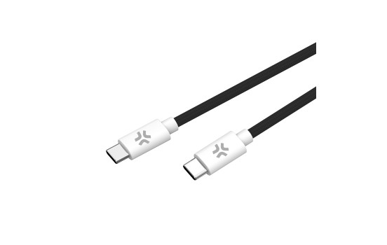 Celly USB-C > USB-C bomullsflätad kabel 1,5 meter Svart