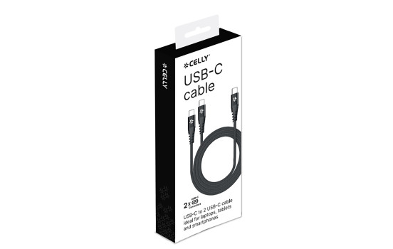 Celly USB-C till dubbel USB-C-kabel