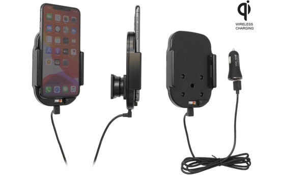 Apple iPhone 11 Pro Max Qi trådlös Aktiv justerbar hållare med 12V USB-kontakt