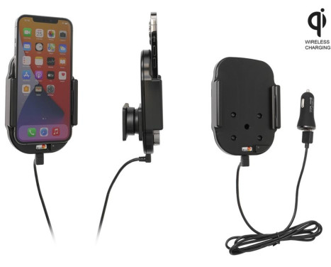Apple iPhone 12 Pro Max Qi Wireless Aktiv justerbar hållare med 12V USB-kontakt