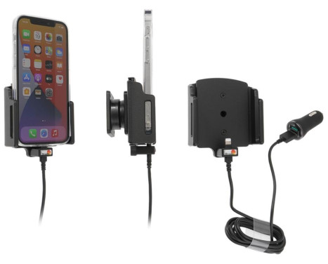 Apple iPhone 13 / 13 Pro, Aktiv justerbar hållare med 12V USB SIG-Plug 70-83mm