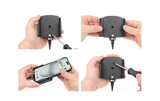 Apple iPhone 15 Plus / 15 Pro MAX Aktiv justerbar hållare med fast strömförsörjning, bild 3