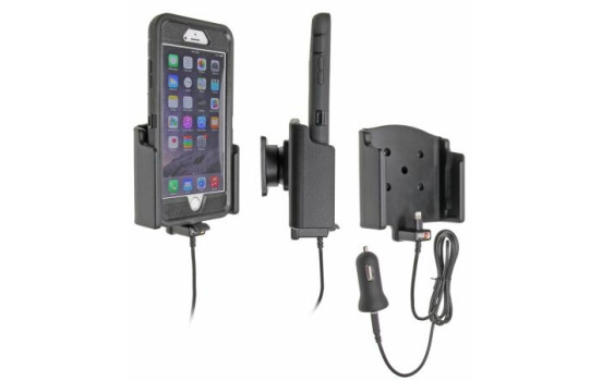 Apple iPhone 6 Plus Aktiv hållare med 12V USB-kontakt. Otterbox försvarsskydd,