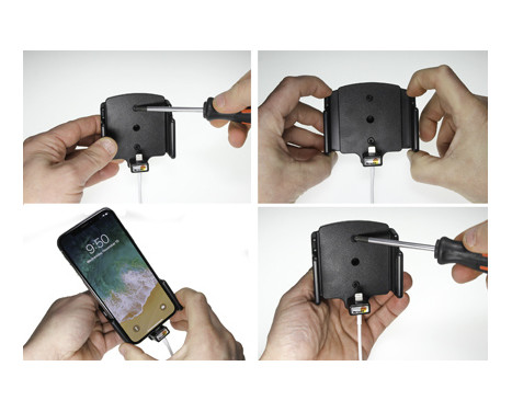 Apple iPhone X / Xs Justerbar hållare med kabelfäste för Apple-kabel, bild 4