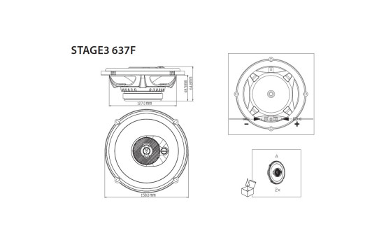 JBL Stage 3 637F 6,5'' (16 cm) högtalarset (utan galler), bild 4