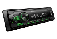 Pioneer MVH-S120UIG 1-DIN-mottagare med grön belysning, USB, kompatibel med Apple & Android