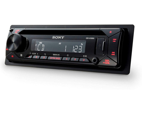 Sony CDX-G1300U 1-DIN bilradio USB/entré och extra bas, bild 2