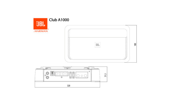 JBL Club A1000 1-kanals mono subwooferförstärkare (1x 1000W), bild 10
