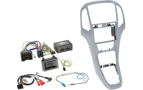 2-DIN Kit + Radioadaptersats Opel Astra 2009-2016 Färg: Platina Silver