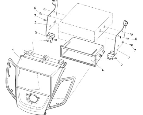 2-DIN Panel Ford Fiesta | 2008-2017 | Färg svart, bild 2