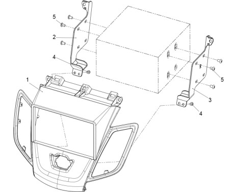2-DIN Panel Ford Fiesta utan multifunktionsdisplay 2008-2017 - Färg: Svart (se beskrivning), bild 2